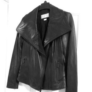 Michael Kors Lambskin Wing Collar Jacket